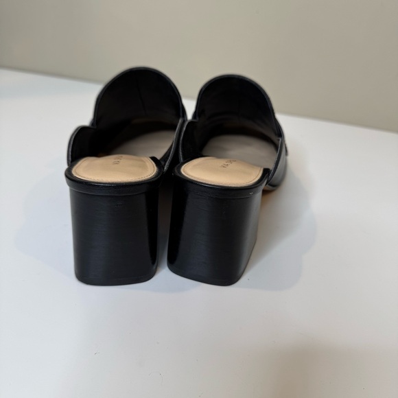 VIA SPIGA BRIN LEATHER LOAFER MULE BLOCK HEEL SLIP 7.5 - Picture 6 of 10